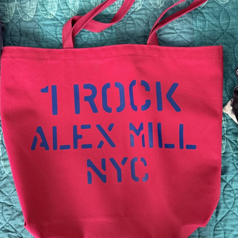 Alex Mill - 1ROCK NYC red canvas tote bag